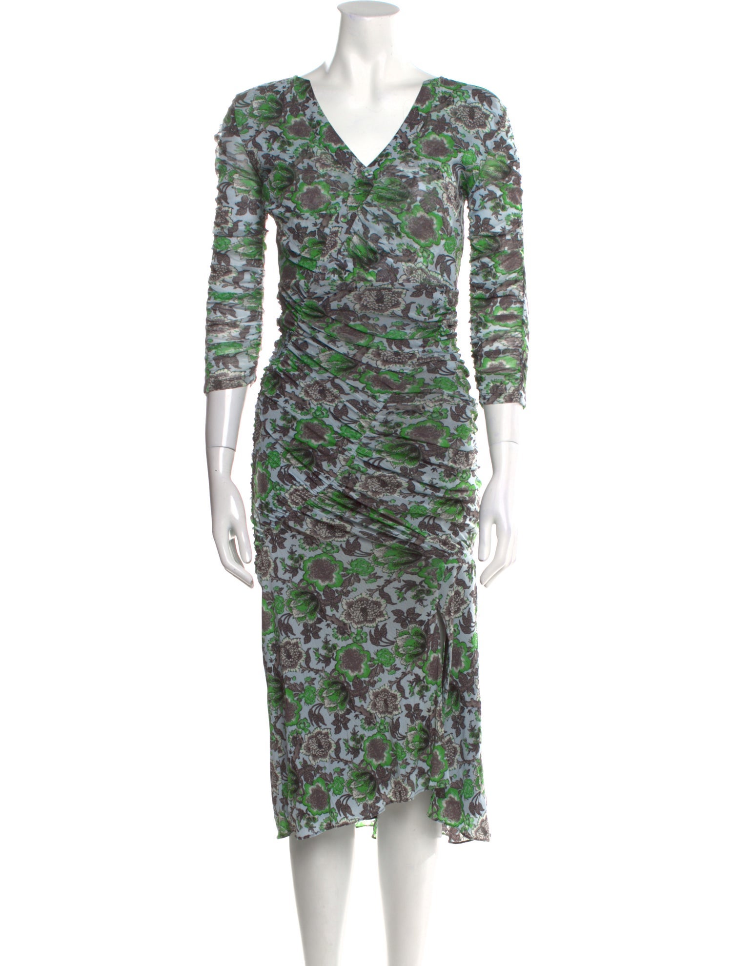 Diane von Furstenberg Floral Print Midi Length Dress