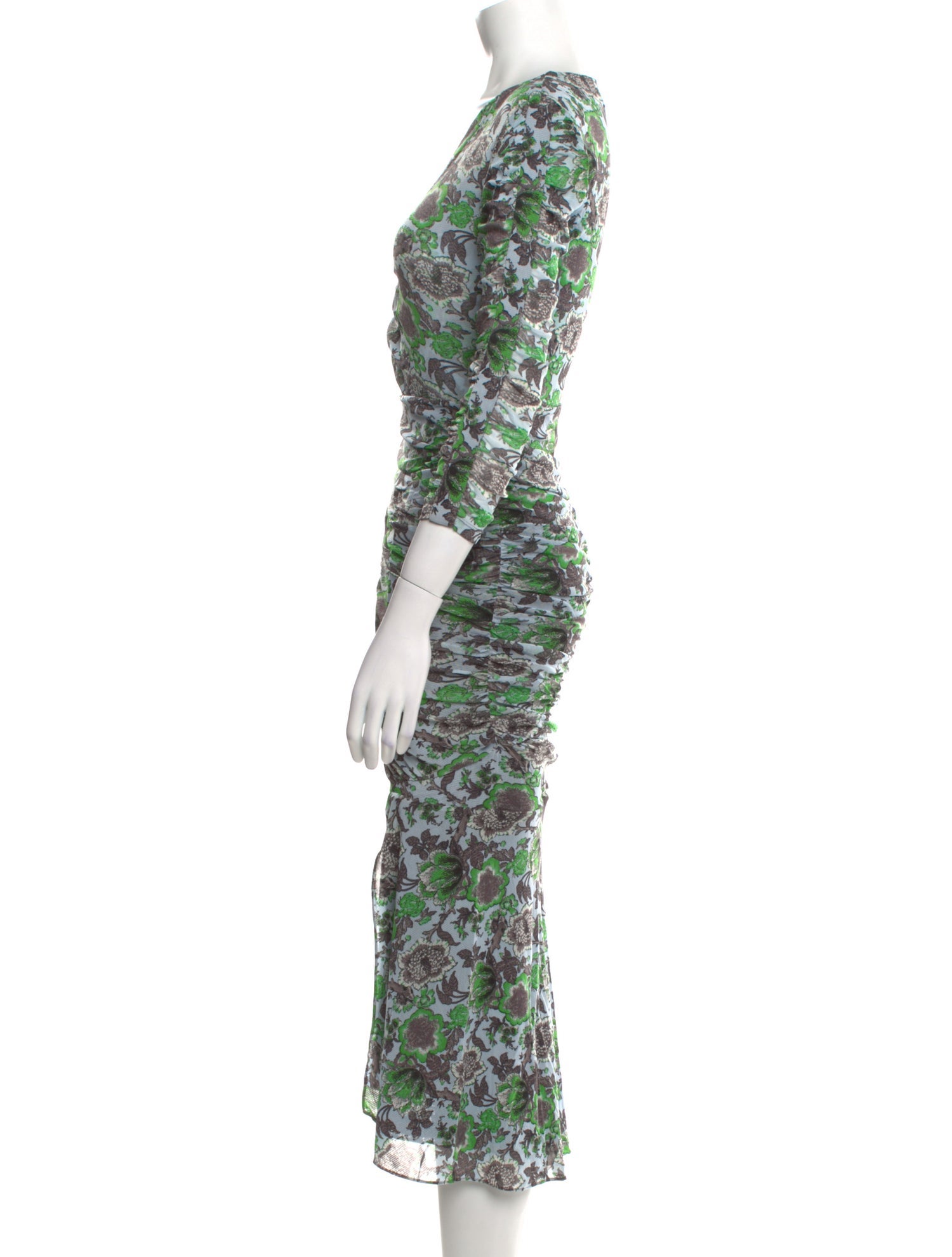 Diane von Furstenberg Floral Print Midi Length Dress