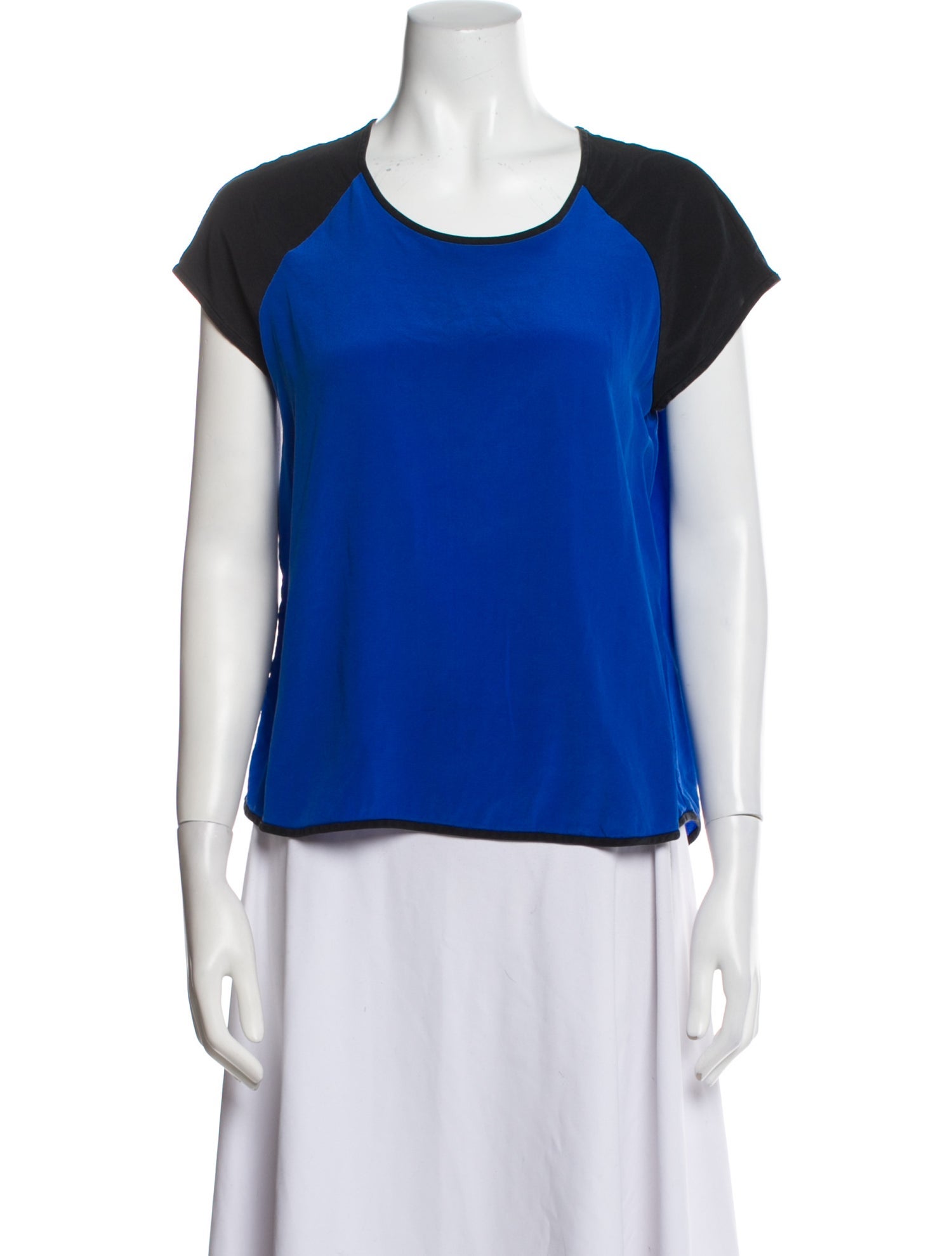Diane von Furstenberg Silk Scoop Neck T-Shirt