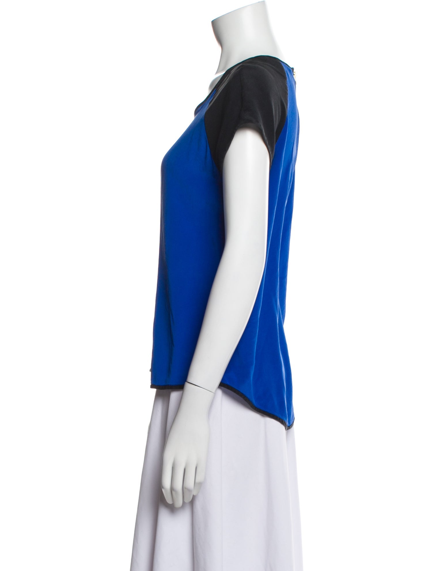 Diane von Furstenberg Silk Scoop Neck T-Shirt