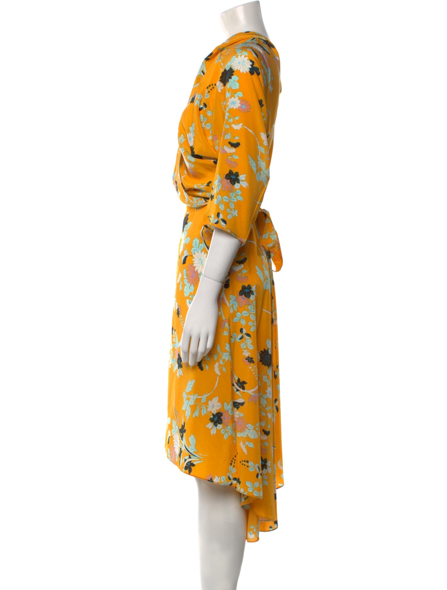 chinese dress ladies FLORAL EYELET MIDI DRESS IN YELLOW | CULT MIA