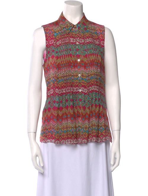 Diane von Furstenberg Silk Printed Button-Up Top