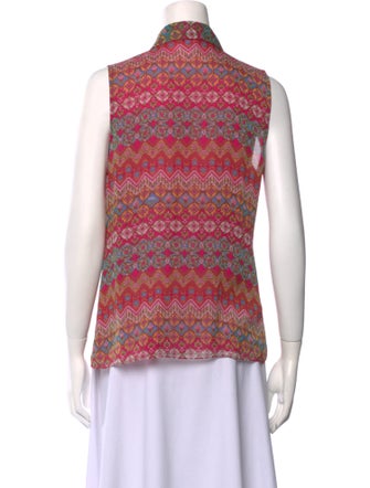 Diane von Furstenberg Silk Printed Button-Up Top