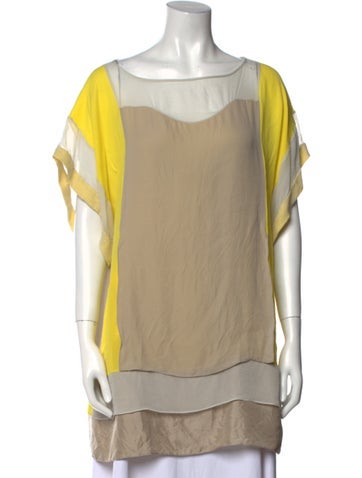 Diane von Furstenberg Tops Silk Colorblock Pattern Tunic XS