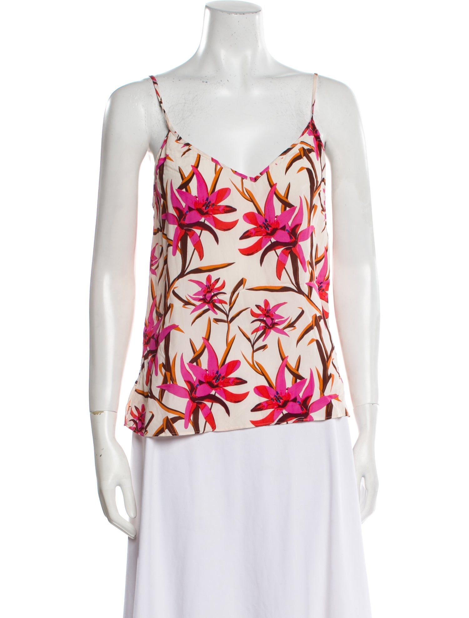 Diane von Furstenberg Floral Print V-Neck Blouse