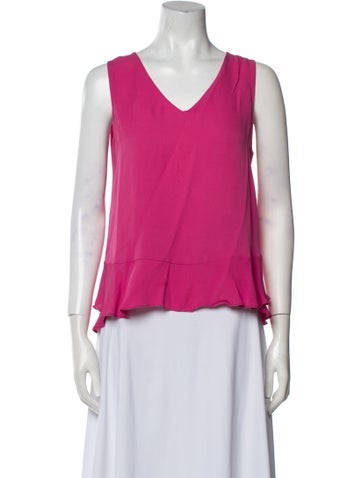 Diane von Furstenberg Tops Silk V-Neck Blouse Petite