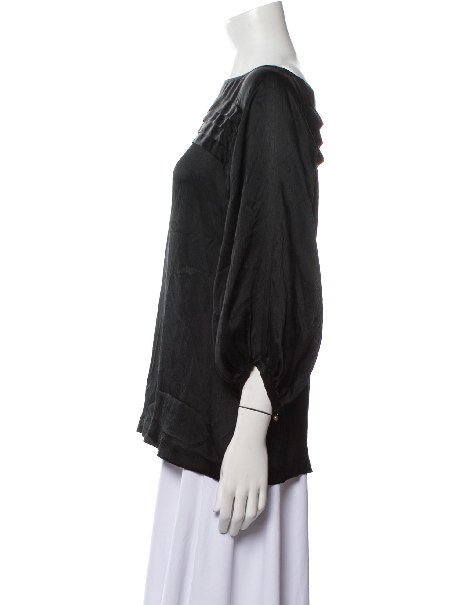 Diane von Furstenberg Silk Bateau Neckline Blouse