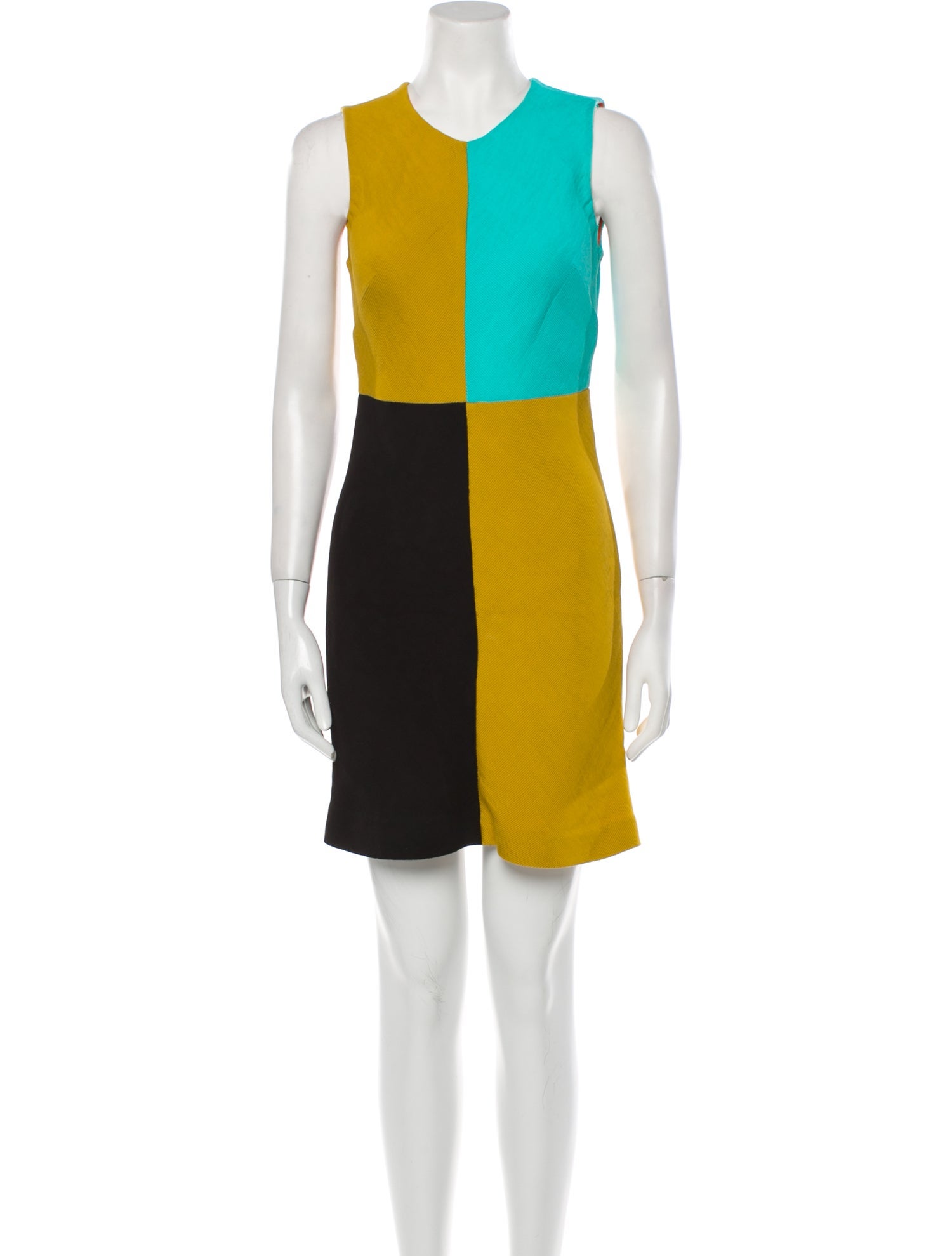 Diane von Furstenberg Colorblock Pattern Mini Dress - Gold Dresses,  Clothing - WDI535884 | The RealReal