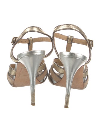 Diane von Furstenberg Leather T-Strap Sandals