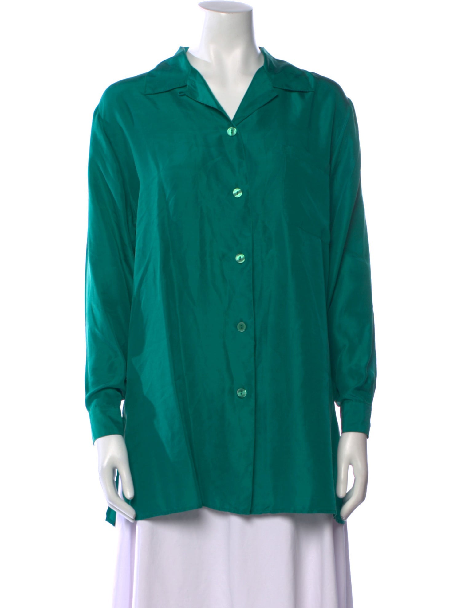 Diane von Furstenberg Silk Long Sleeve Button-Up Top