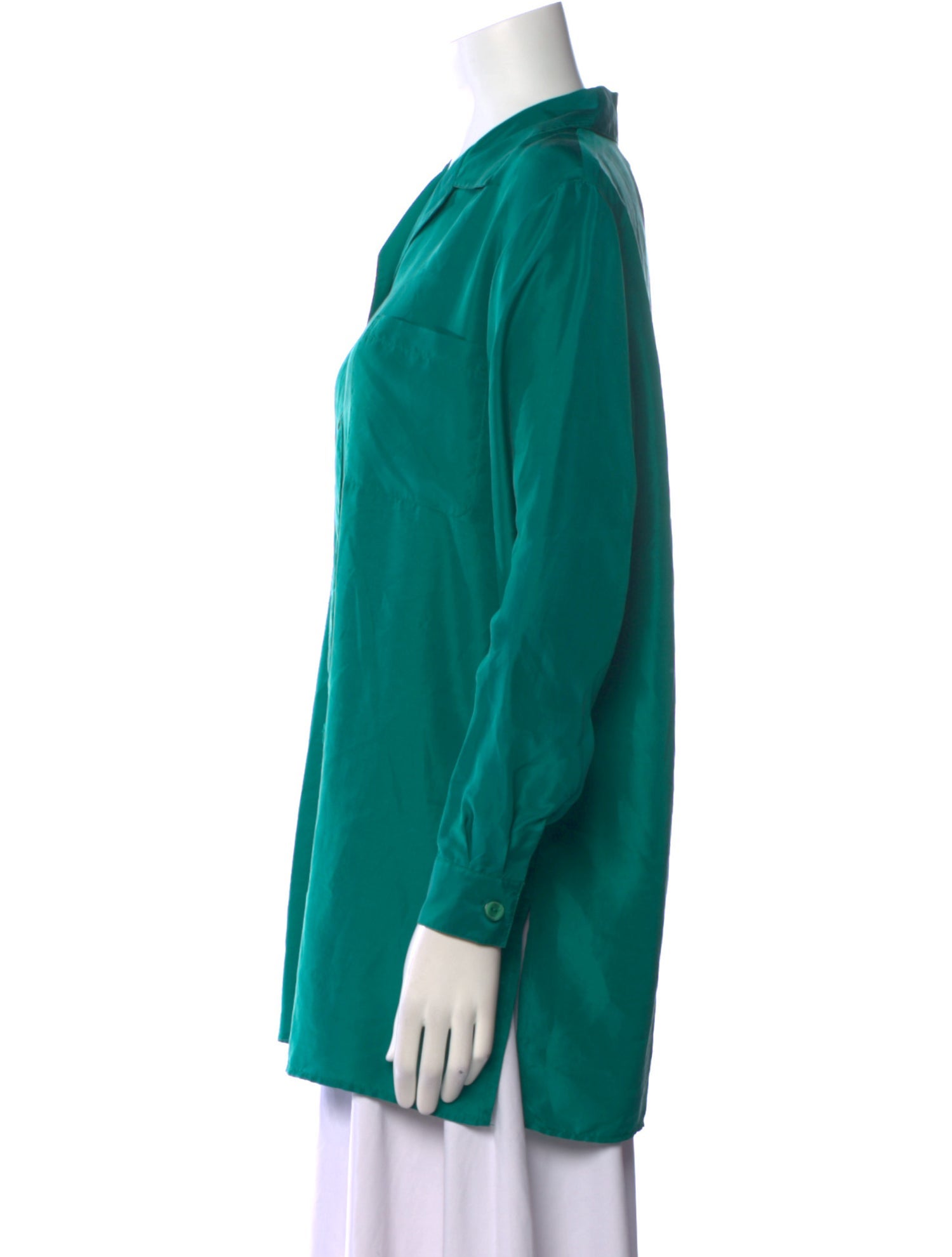 Diane von Furstenberg Silk Long Sleeve Button-Up Top