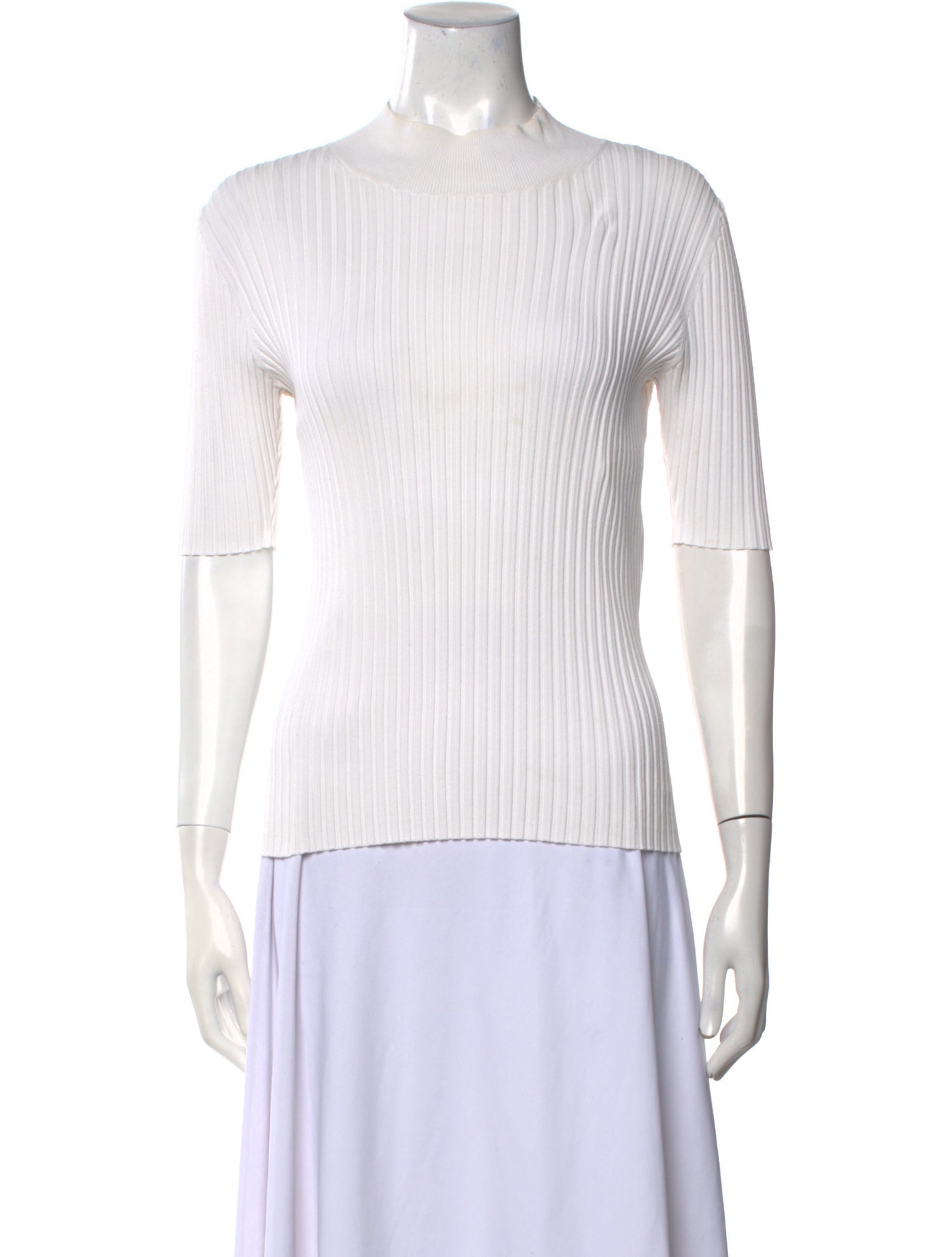 Diane von Furstenberg Mock Neck Short Sleeve Top