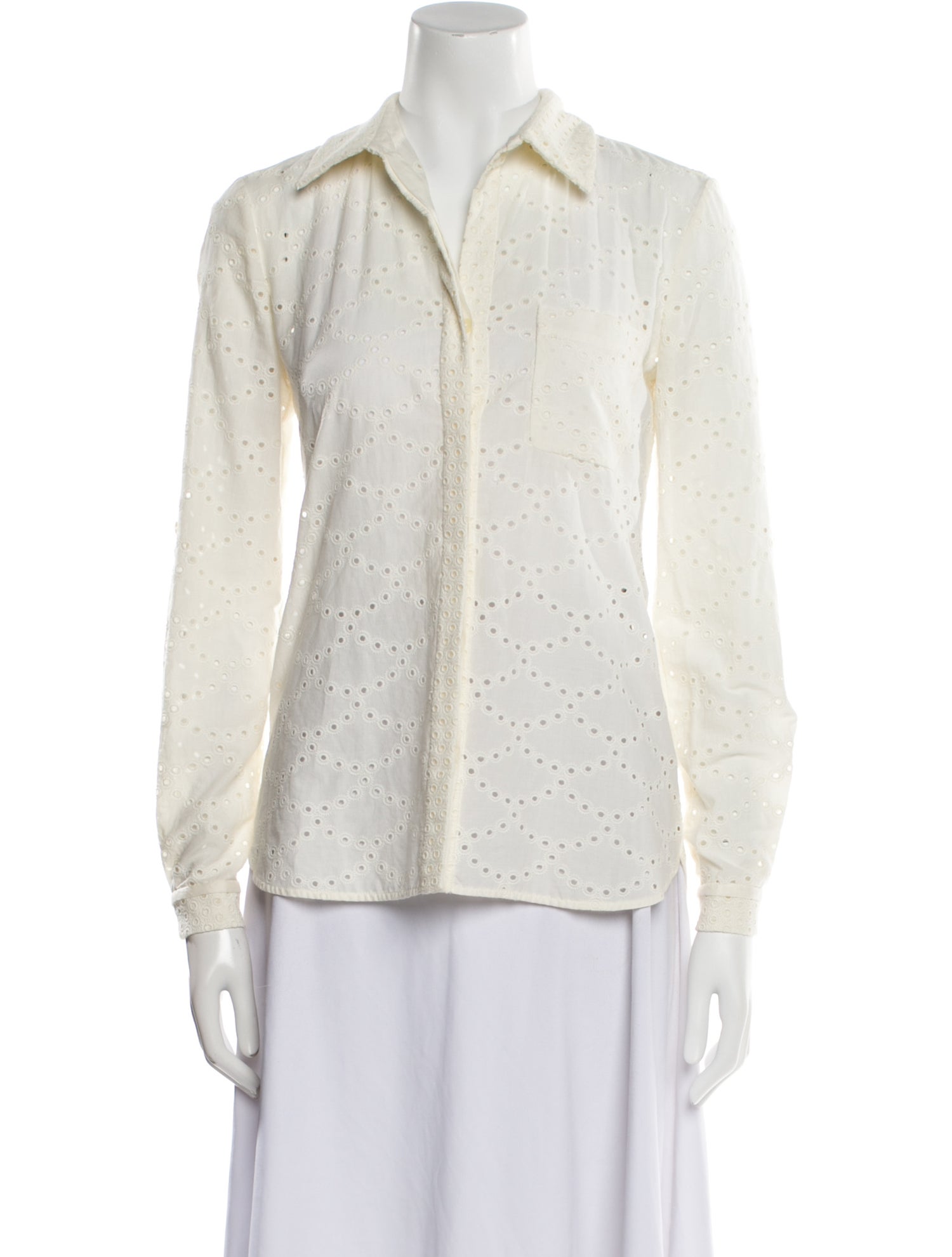 Diane von Furstenberg Long Sleeve Button-Up Top