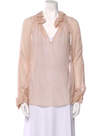 Diane von Furstenberg Silk V-Neck Blouse