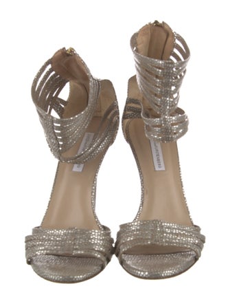 Diane von Furstenberg Leather Cutout Accent Gladiator Sandals