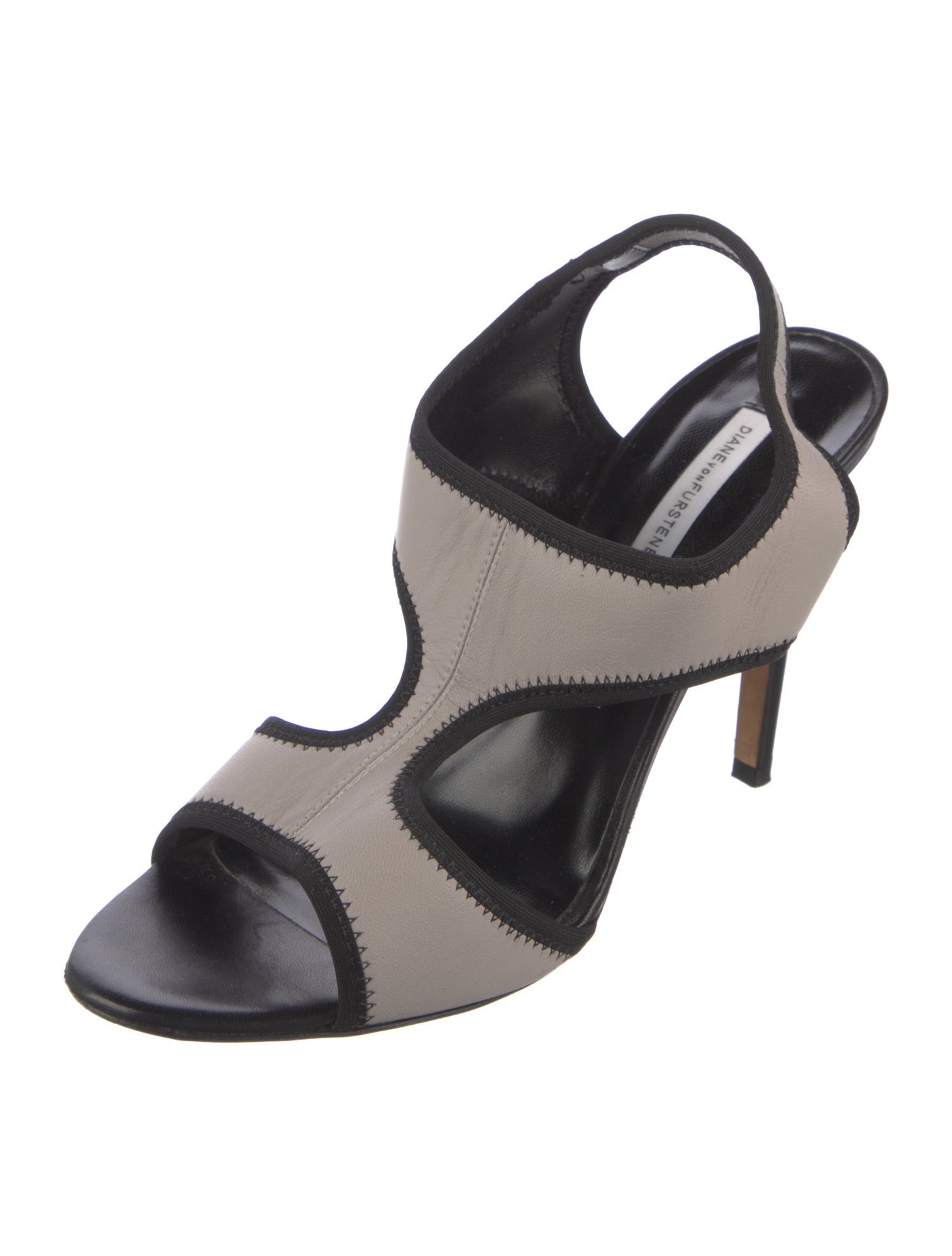 Diane von Furstenberg Leather Slingback Sandals