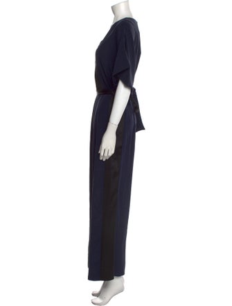 Diane von Furstenberg Silk V-Neck Jumpsuit
