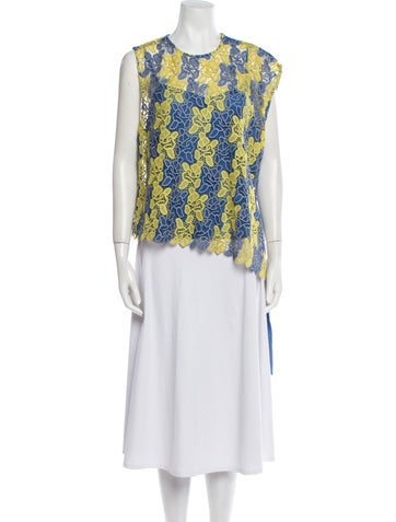 Diane von Furstenberg Tops Lace Pattern Crew Neck Tunic M