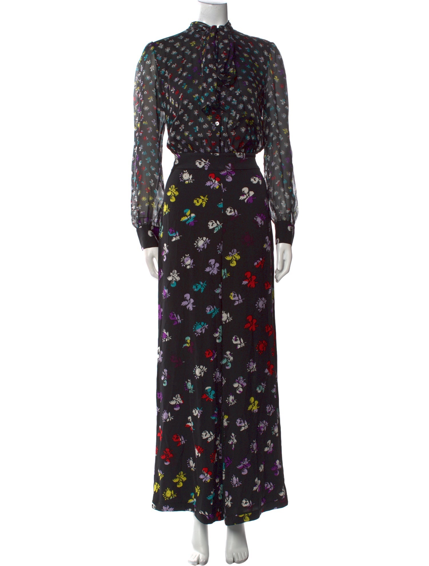 Diane von Furstenberg Silk Floral Print Jumpsuit
