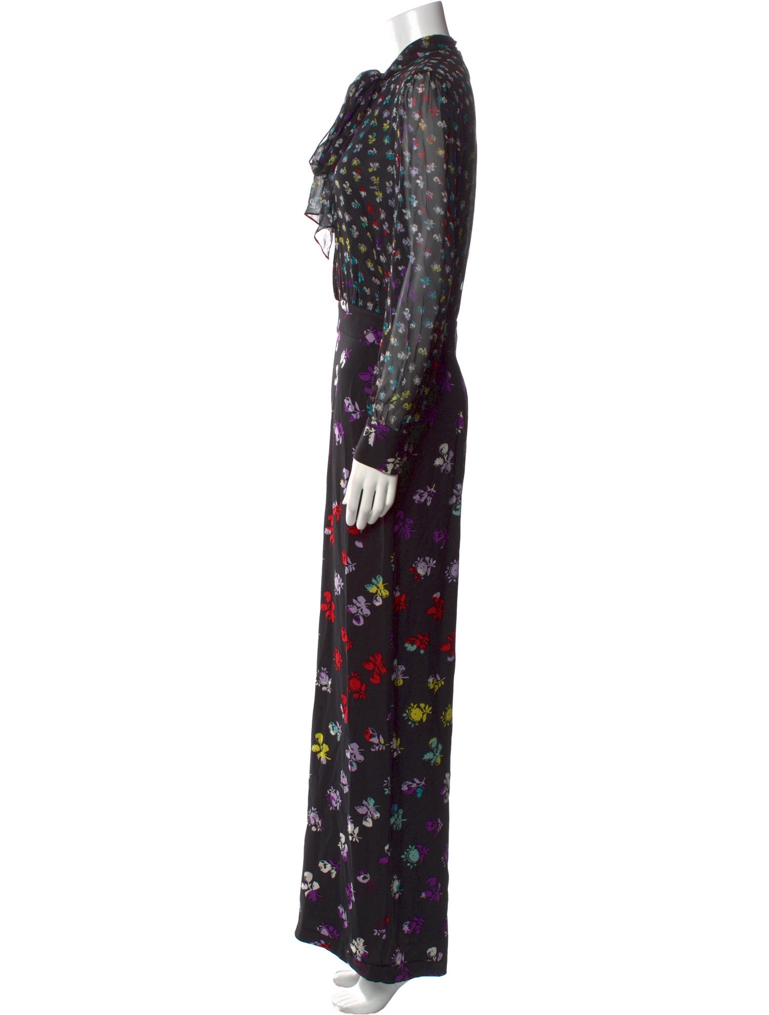 Diane von Furstenberg Silk Floral Print Jumpsuit