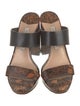 Diane von Furstenberg Leather Animal Print Slides