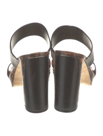 Diane von Furstenberg Leather Animal Print Slides