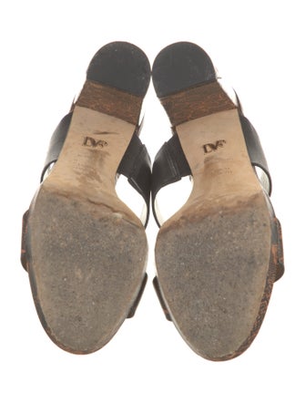 Diane von Furstenberg Leather Animal Print Slides