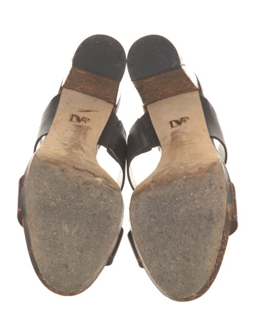 Diane von Furstenberg Leather Animal Print Slides