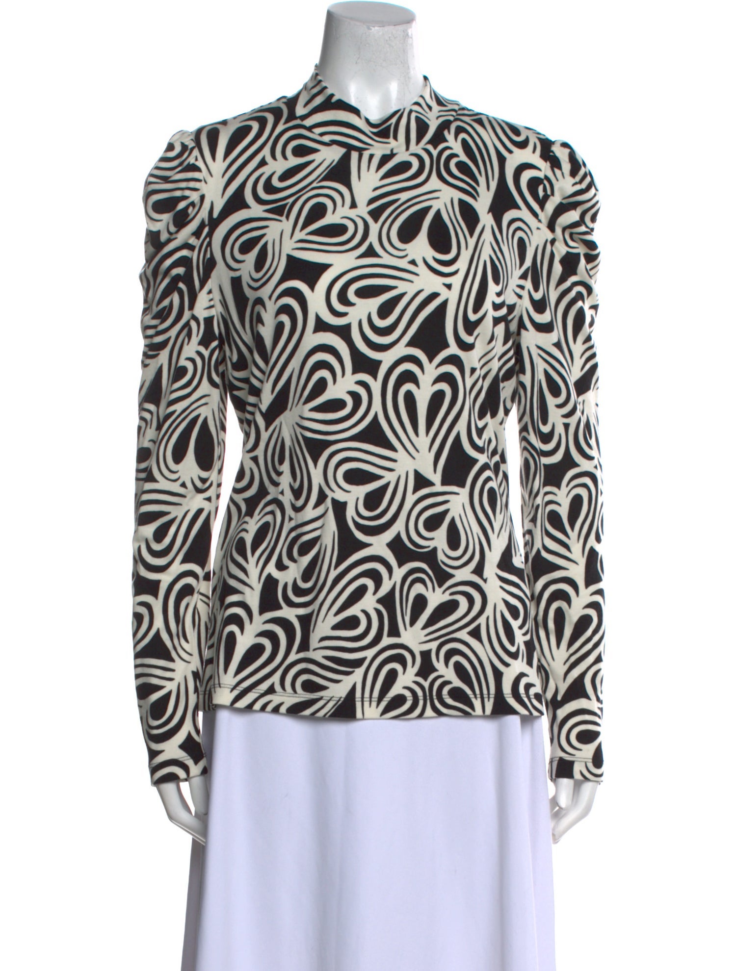Diane von Furstenberg Printed Mock Neck Top