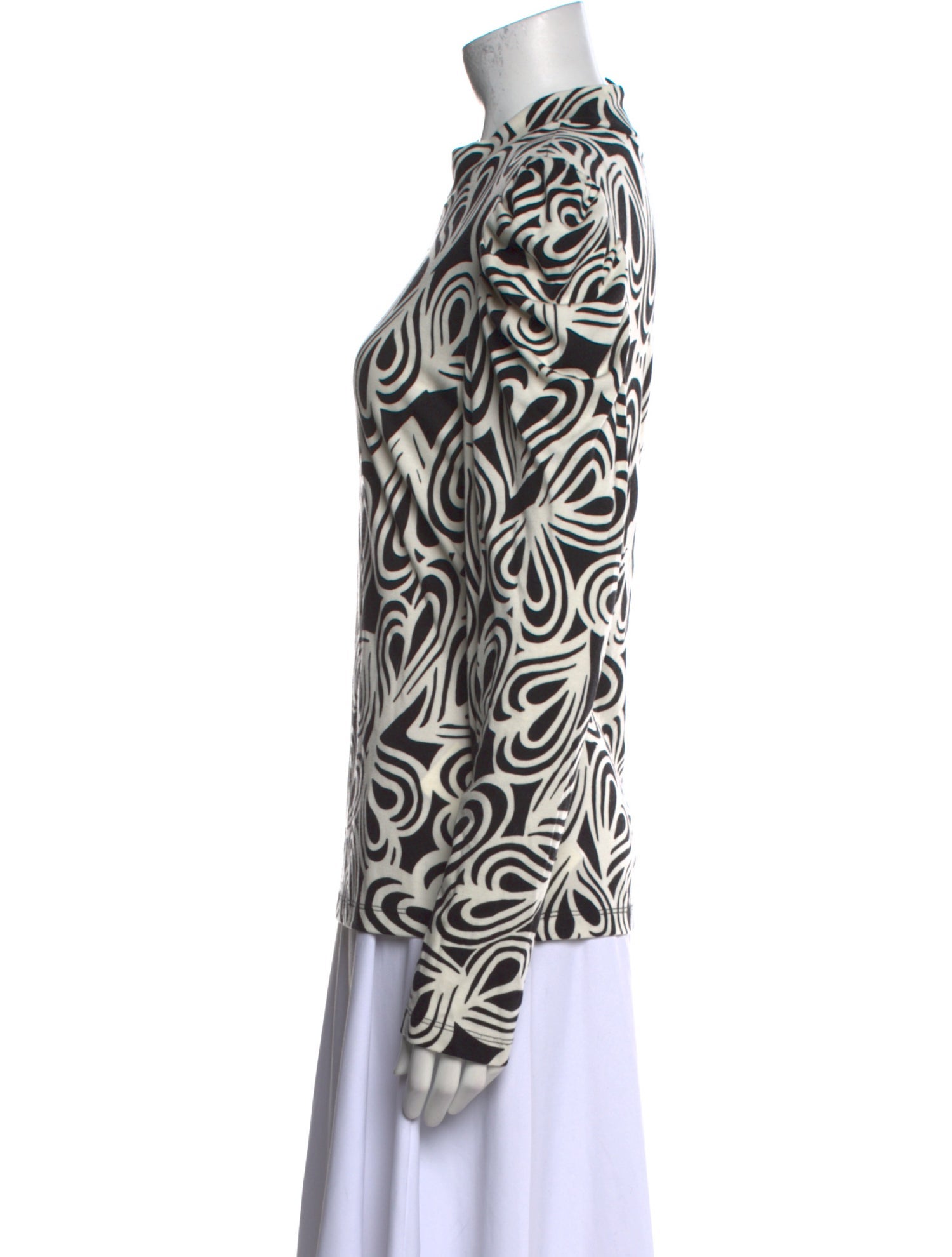 Diane von Furstenberg Printed Mock Neck Top