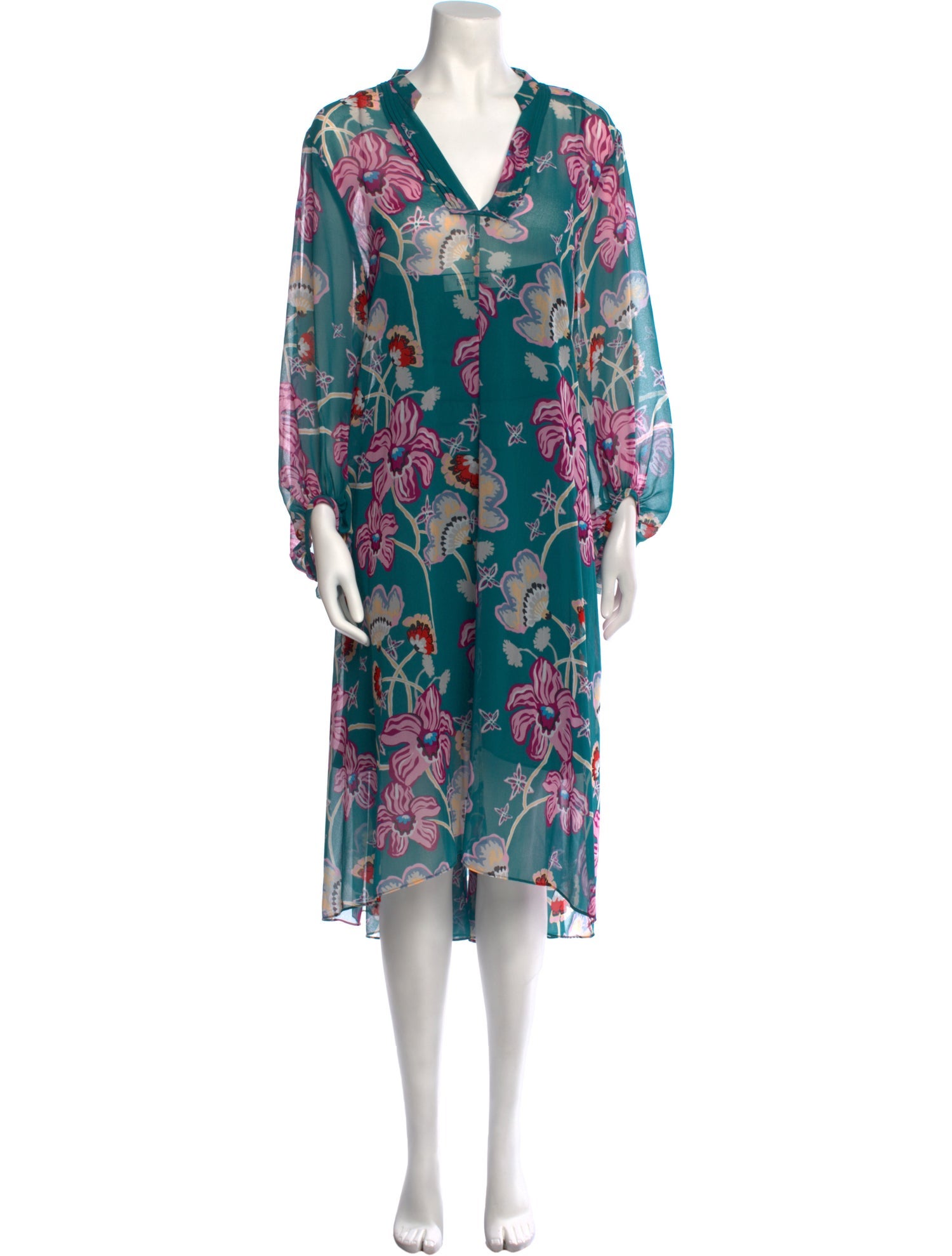 Diane von Furstenberg Floral Print Long Dress w/ Tags