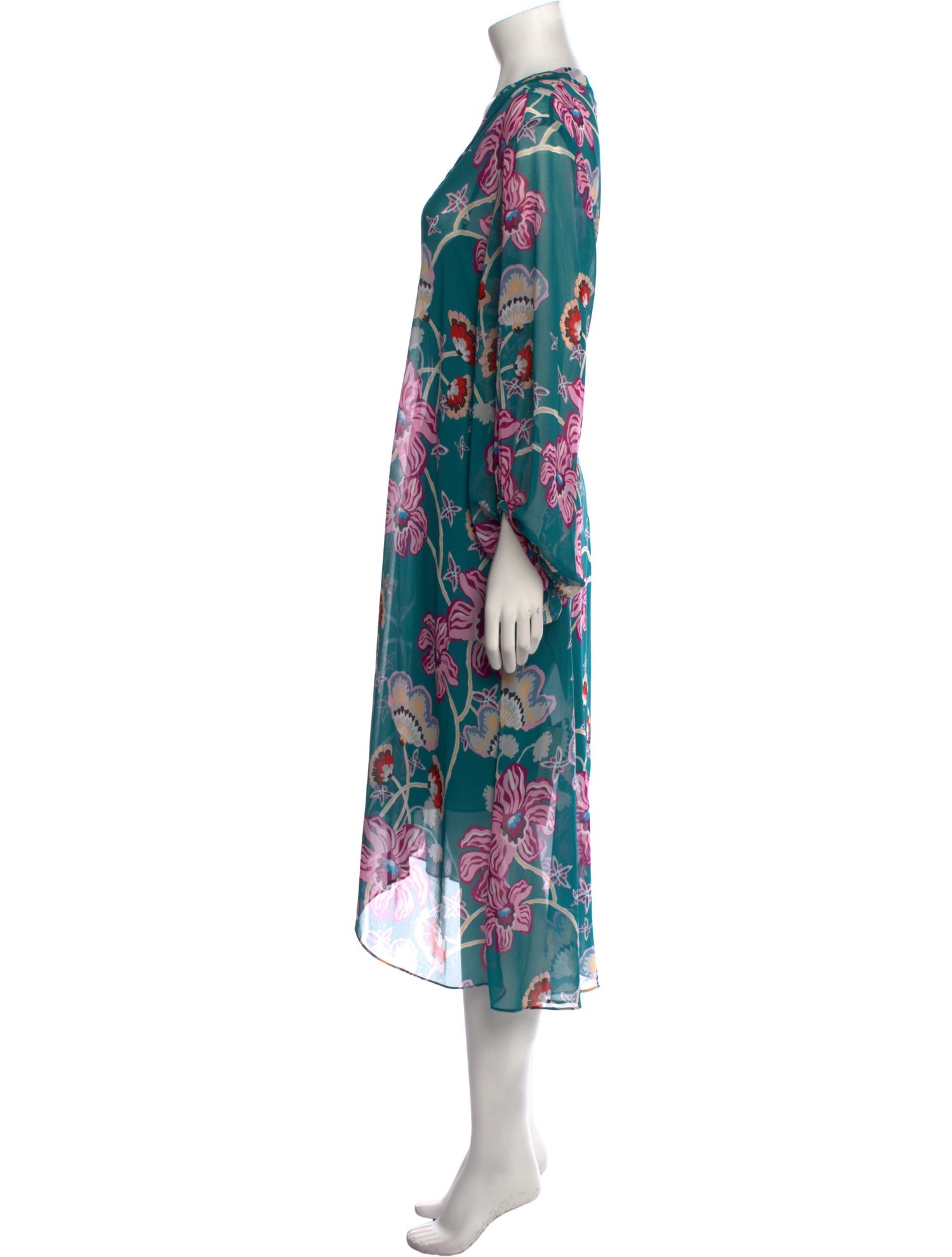 Diane von Furstenberg Floral Print Long Dress w/ Tags