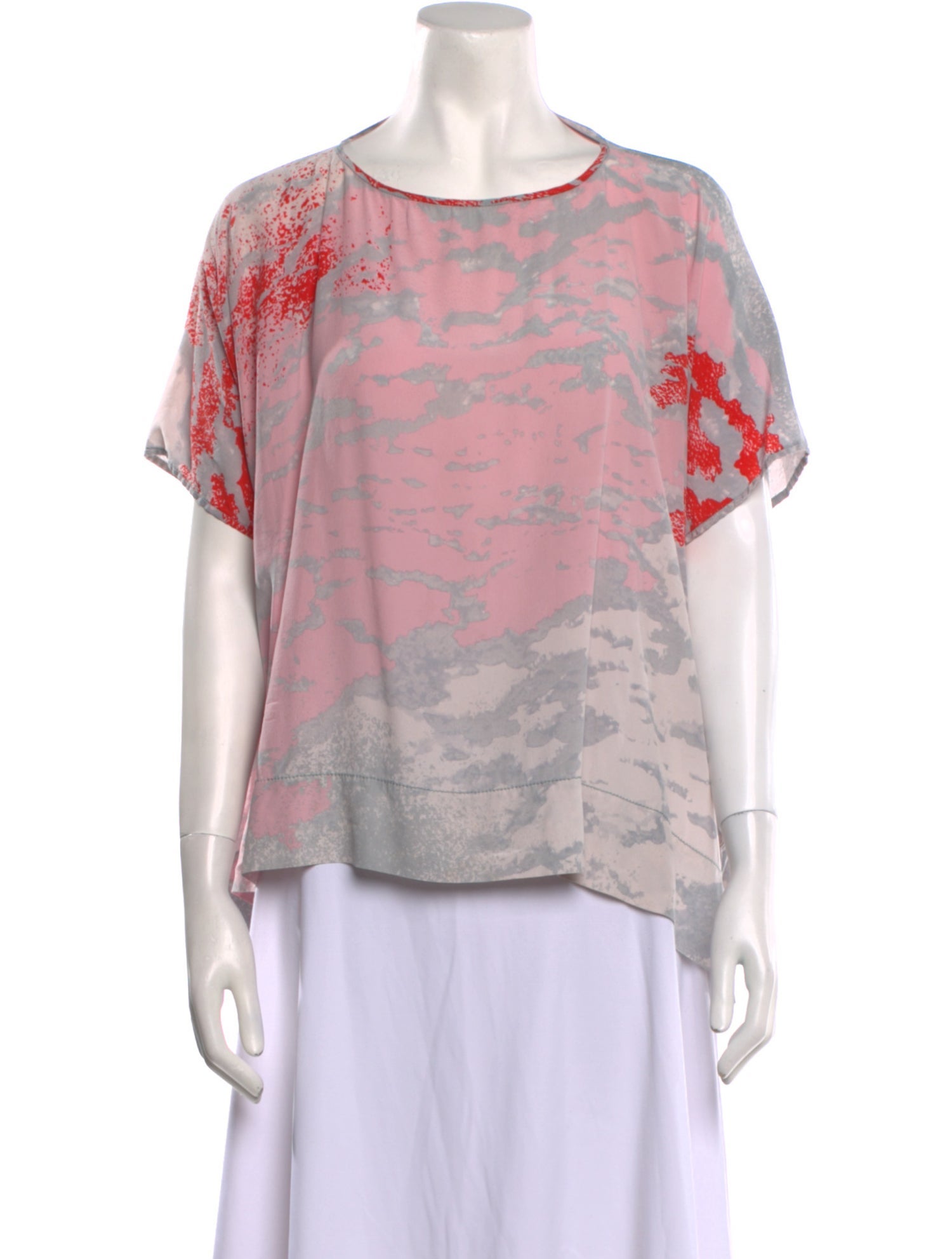 Diane von Furstenberg Silk Tie-Dye Print T-Shirt