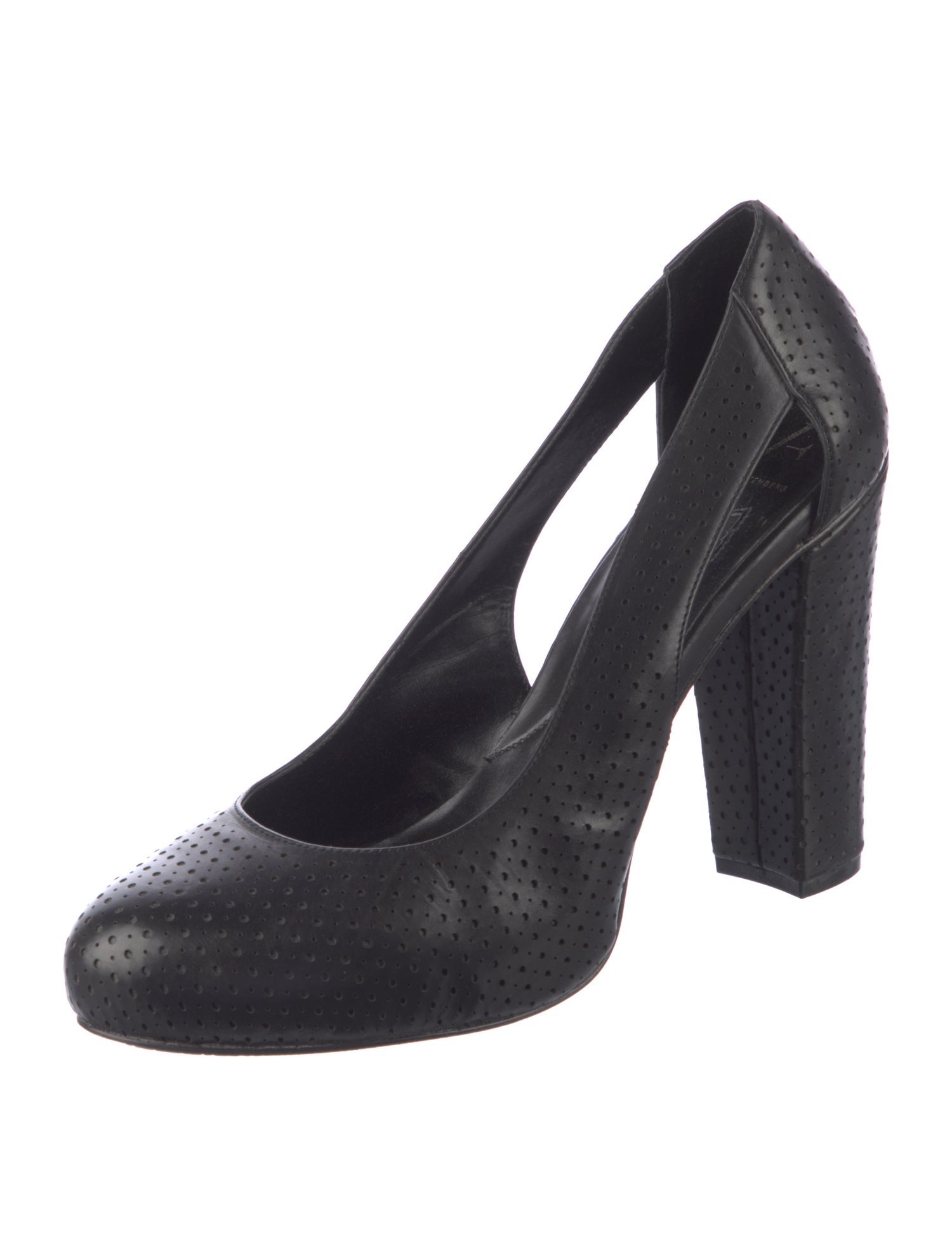 Diane von Furstenberg Leather Lasercut Accents Pumps