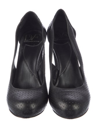 Diane von Furstenberg Leather Lasercut Accents Pumps