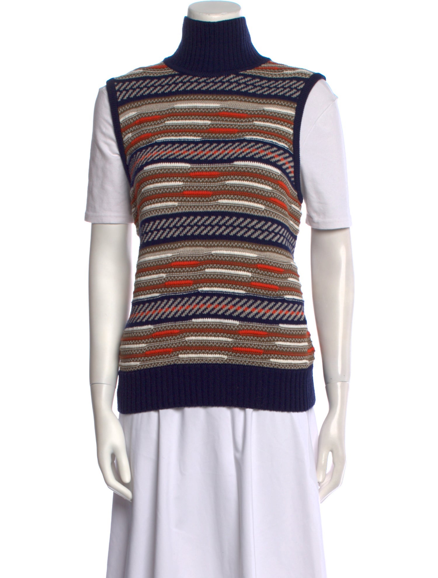 Diane von Furstenberg Striped Turtleneck Top