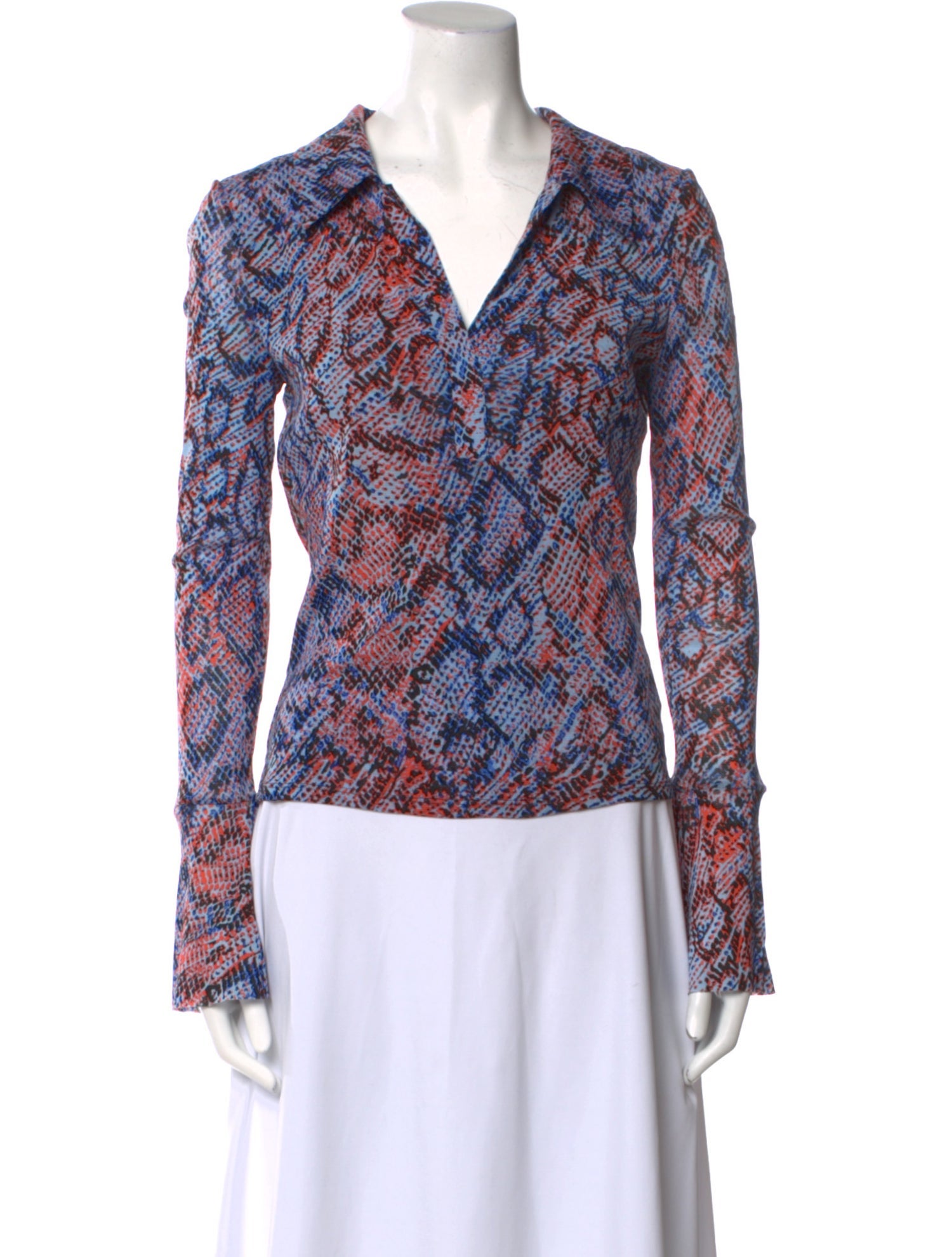 Diane von Furstenberg Printed V-Neck Top