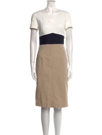 Diane von Furstenberg Colorblock Pattern Knee-Length Dress