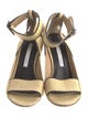 Diane von Furstenberg Straw Leather Trim Embellishment Espadrilles