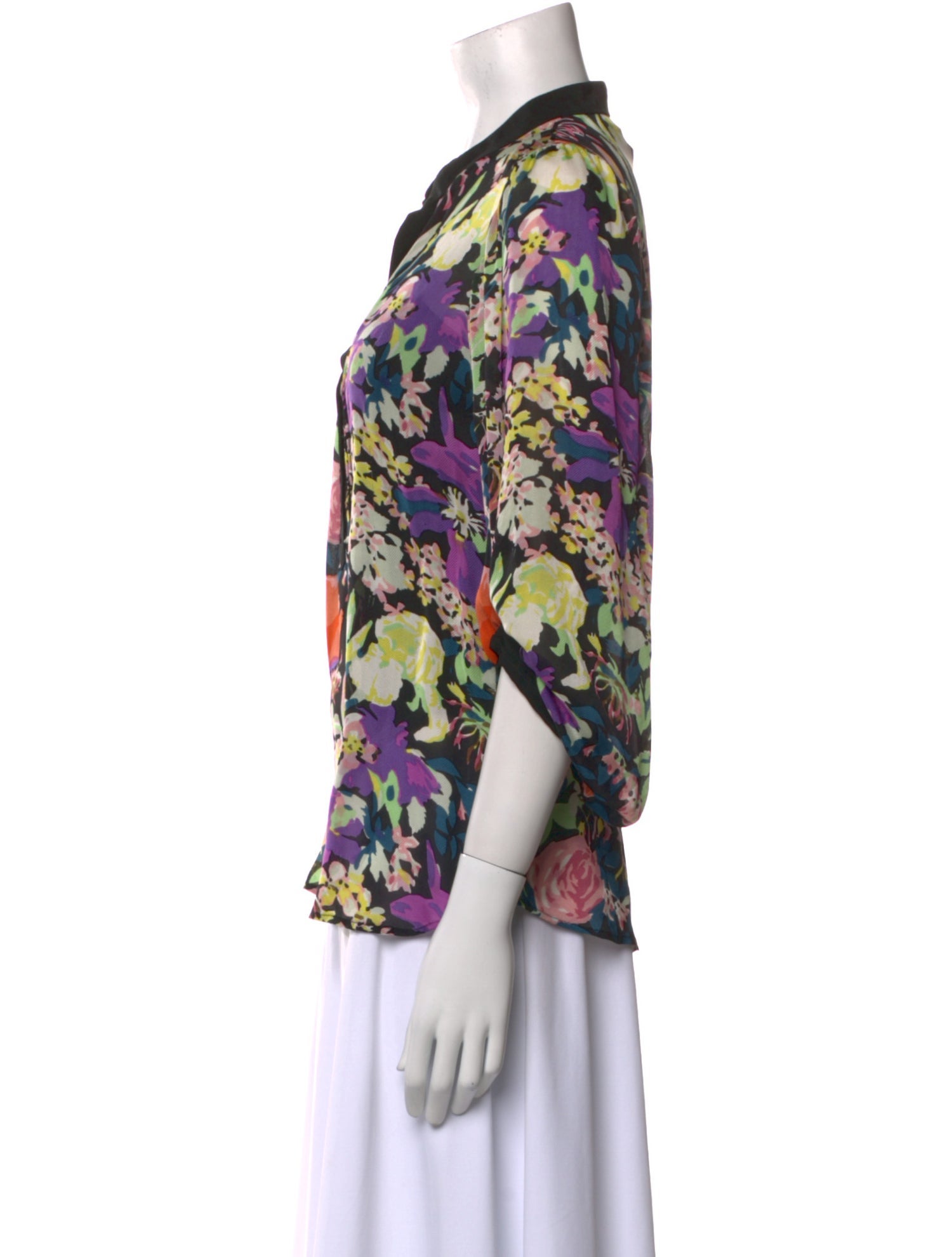 Diane von Furstenberg Silk Floral Print Blouse
