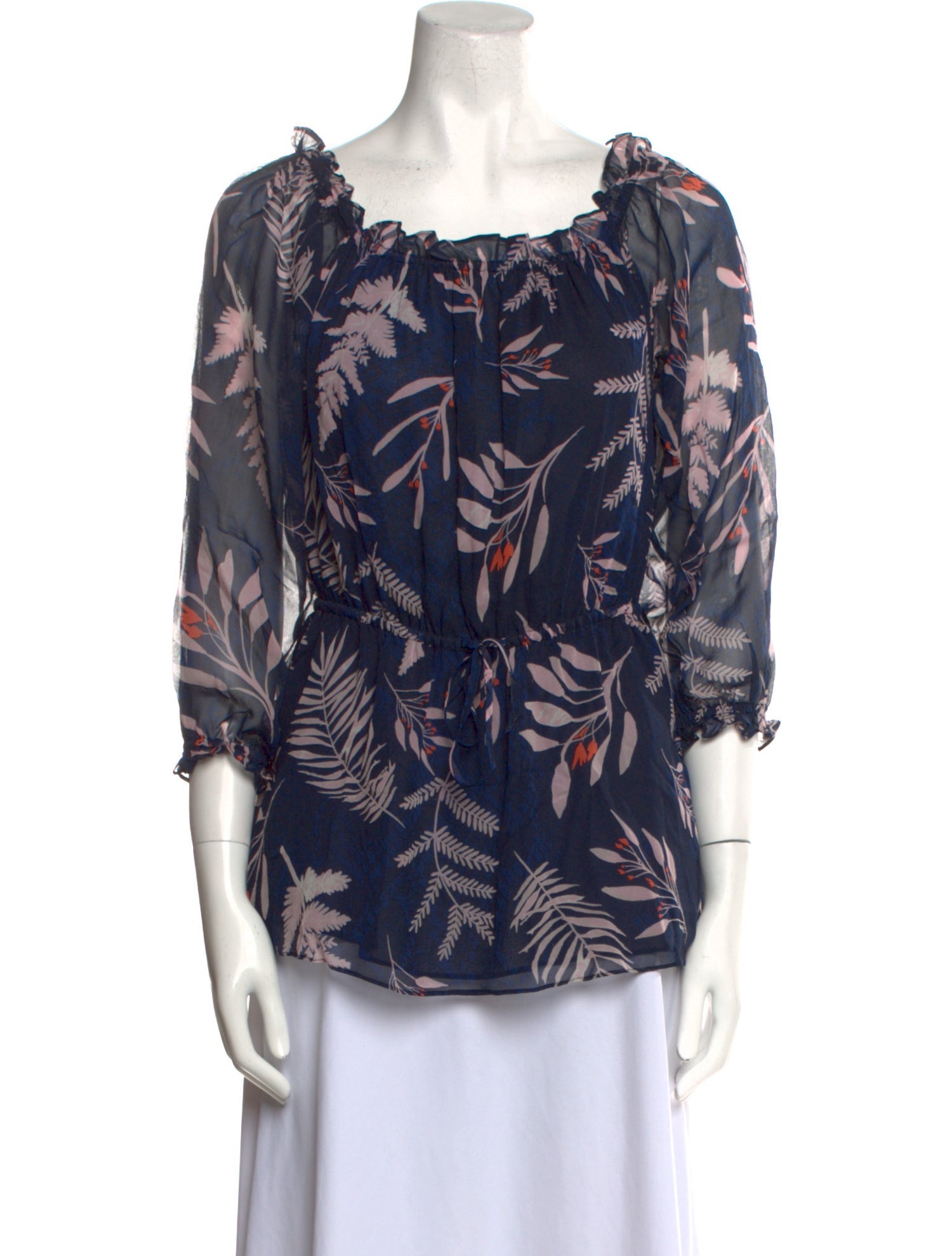 Diane von Furstenberg Printed Scoop Neck Blouse