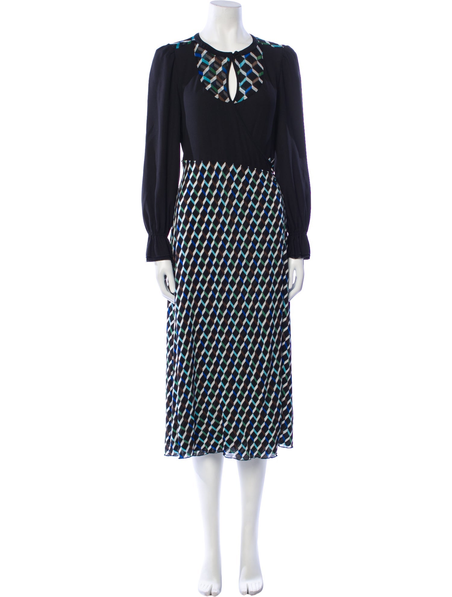 Diane von Furstenberg Printed Midi Length Dress