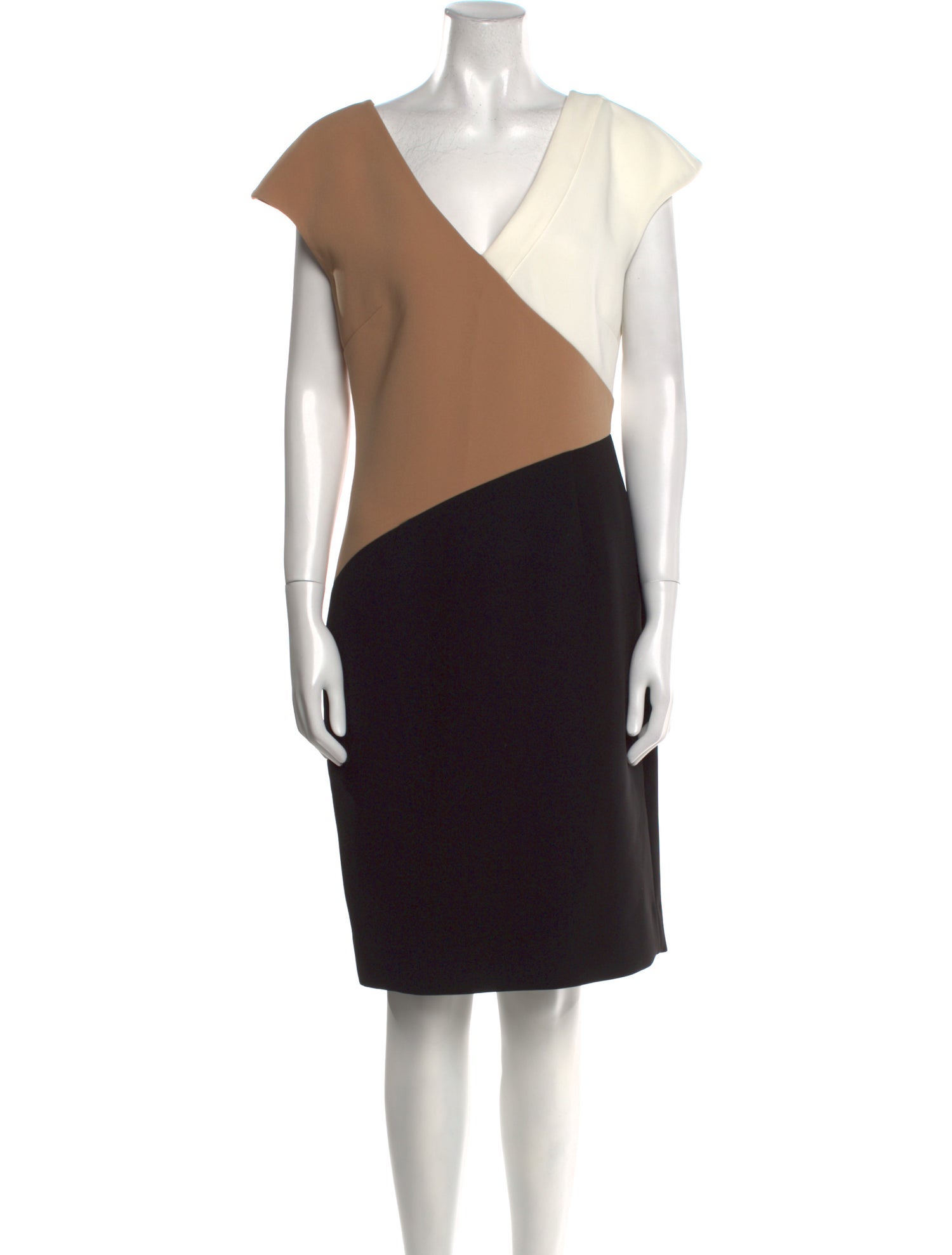 Diane von Furstenberg Colorblock Pattern Knee-Length Dress