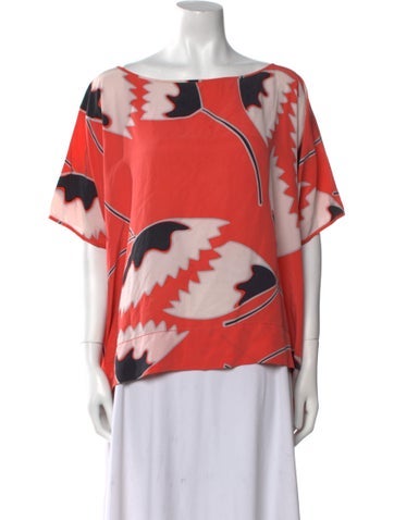 Diane von Furstenberg Tops Silk Printed Blouse Petite