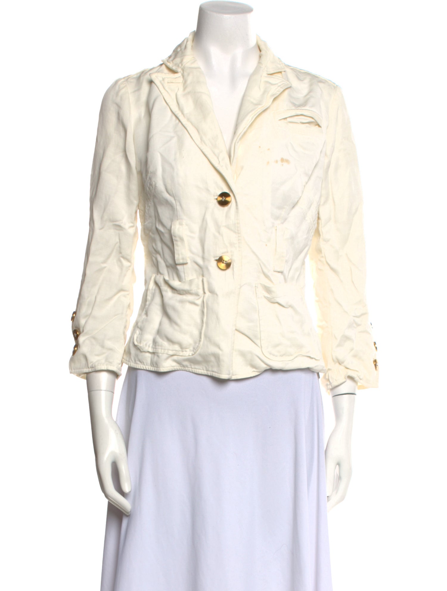 Diane von Furstenberg Three-Quarter Sleeve Button-Up Top