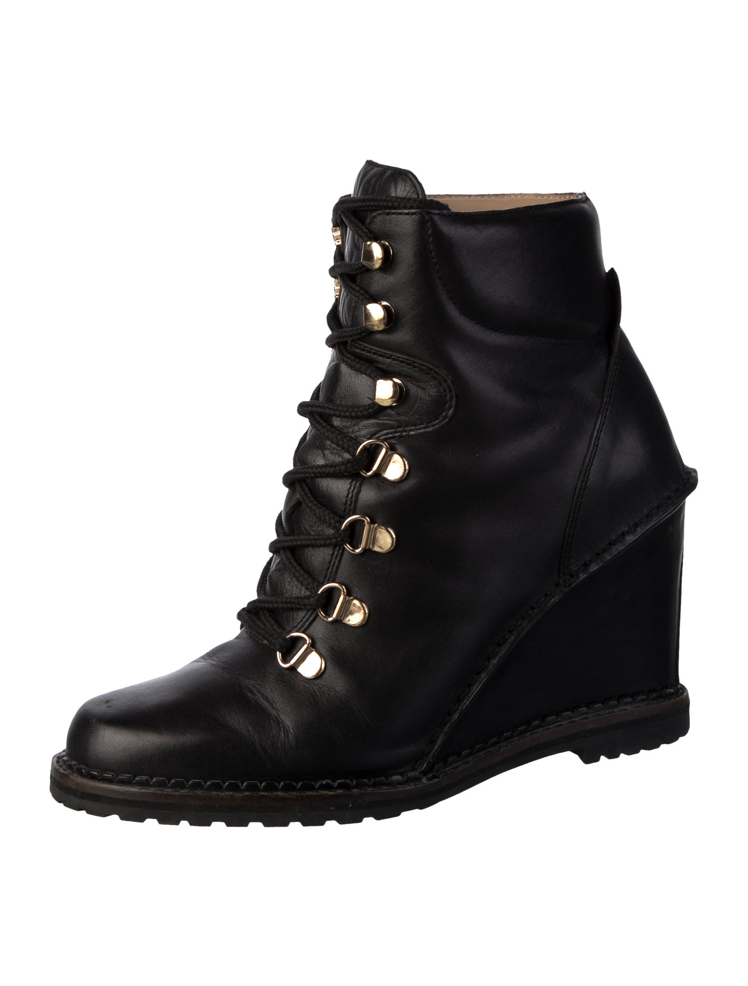 Diane von Furstenberg Leather Lace-Up Boots