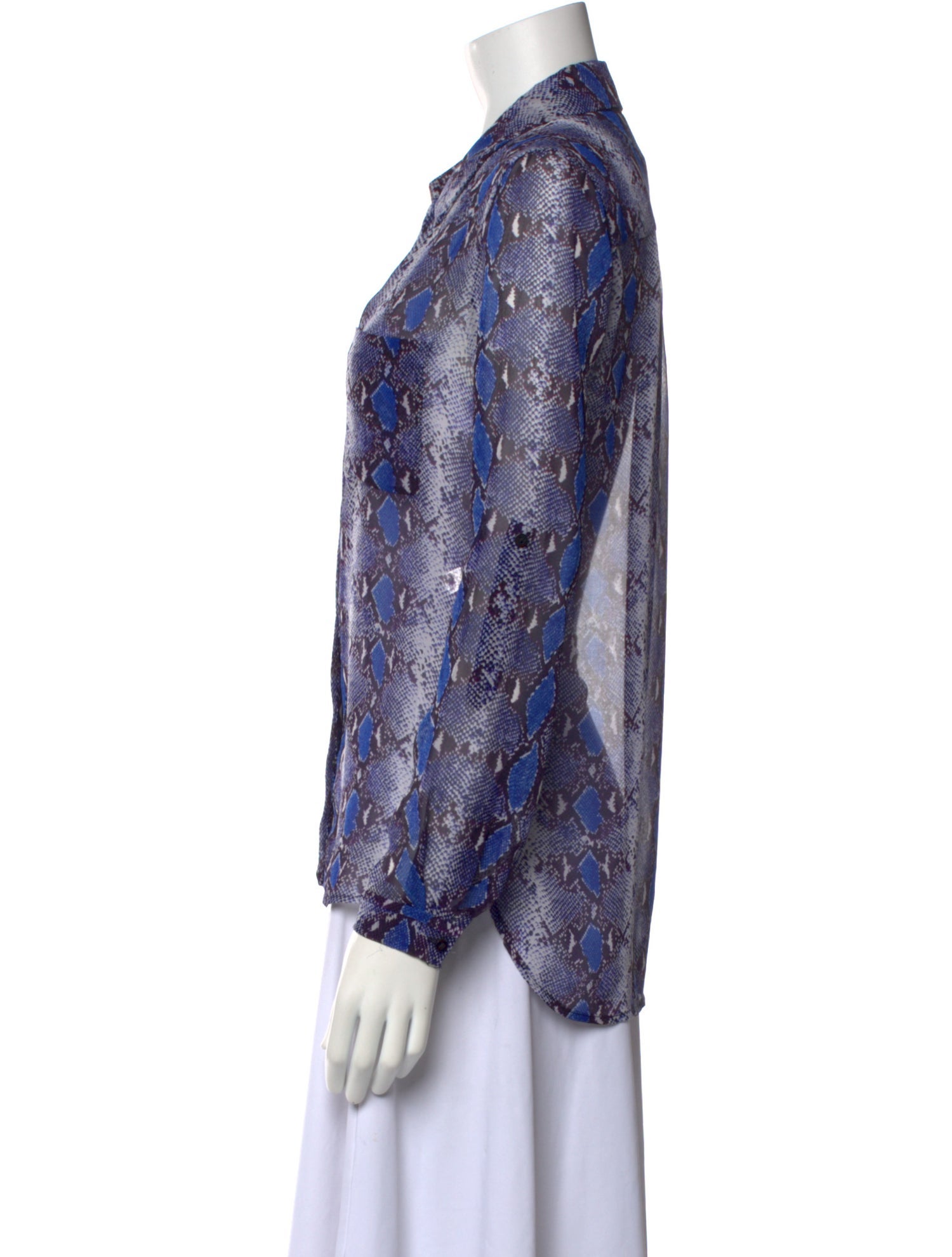 Diane von Furstenberg Silk Animal Print Button-Up Top