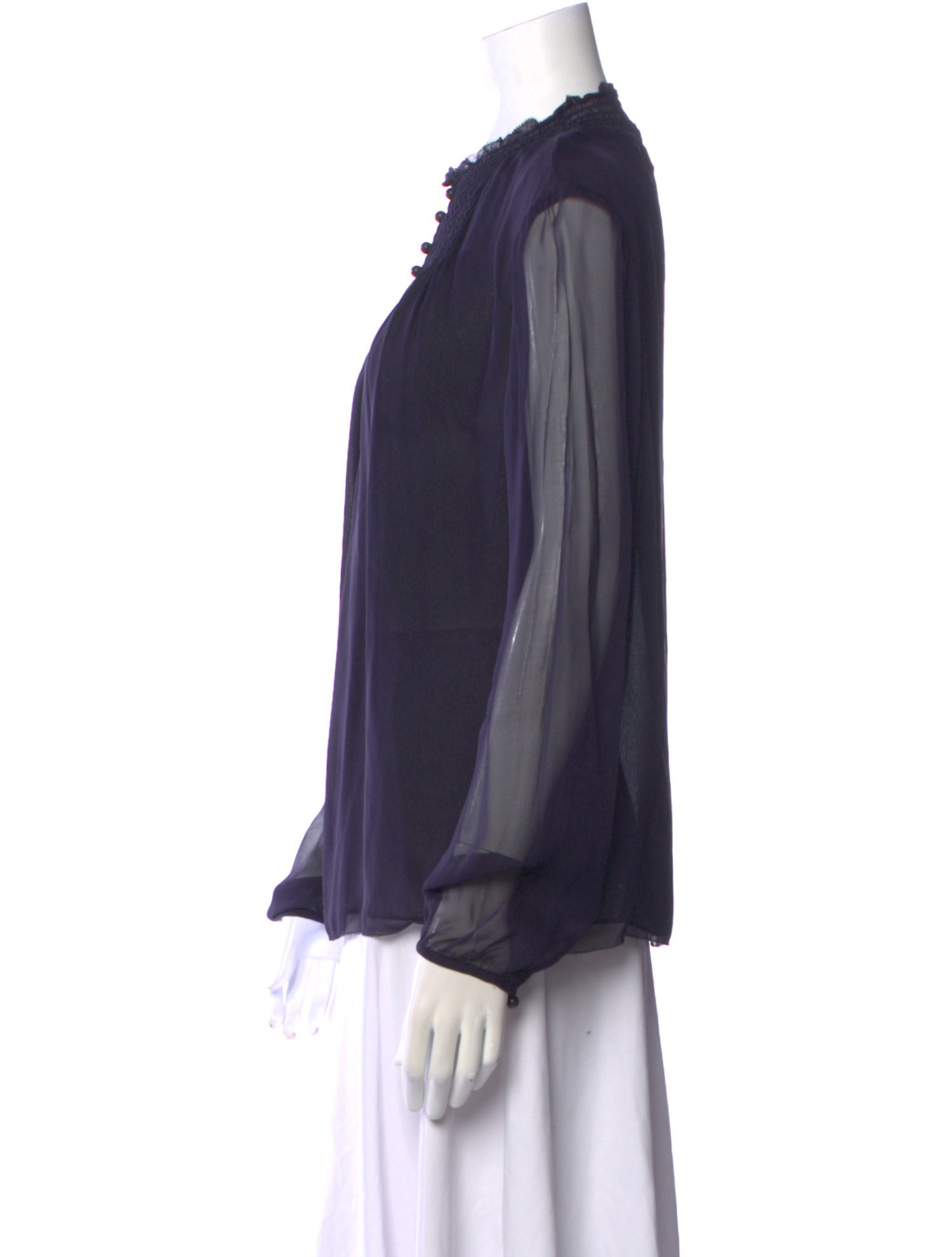 Diane von Furstenberg Silk Mock Neck Blouse