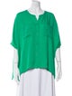 Diane von Furstenberg Silk Scoop Neck Button-Up Top
