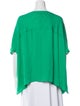 Diane von Furstenberg Silk Scoop Neck Button-Up Top